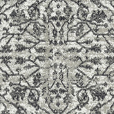 2' x 3' Gray Floral Power Loom Area Rug